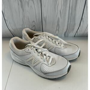 New Balance 411 Walking Training Shoes All White Leather Men's 9.5